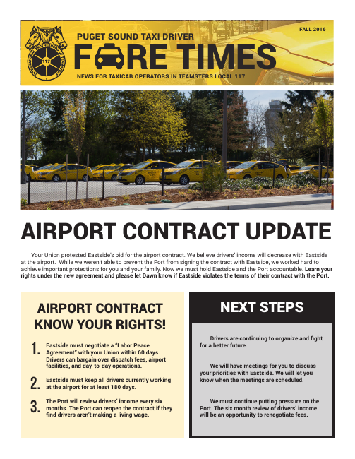 First page of Fare Times — Fall 2016