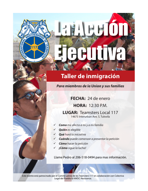 First page of Historical immigration workshop flyer — January 2015