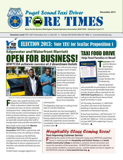 First page of Fare Times — November 2013